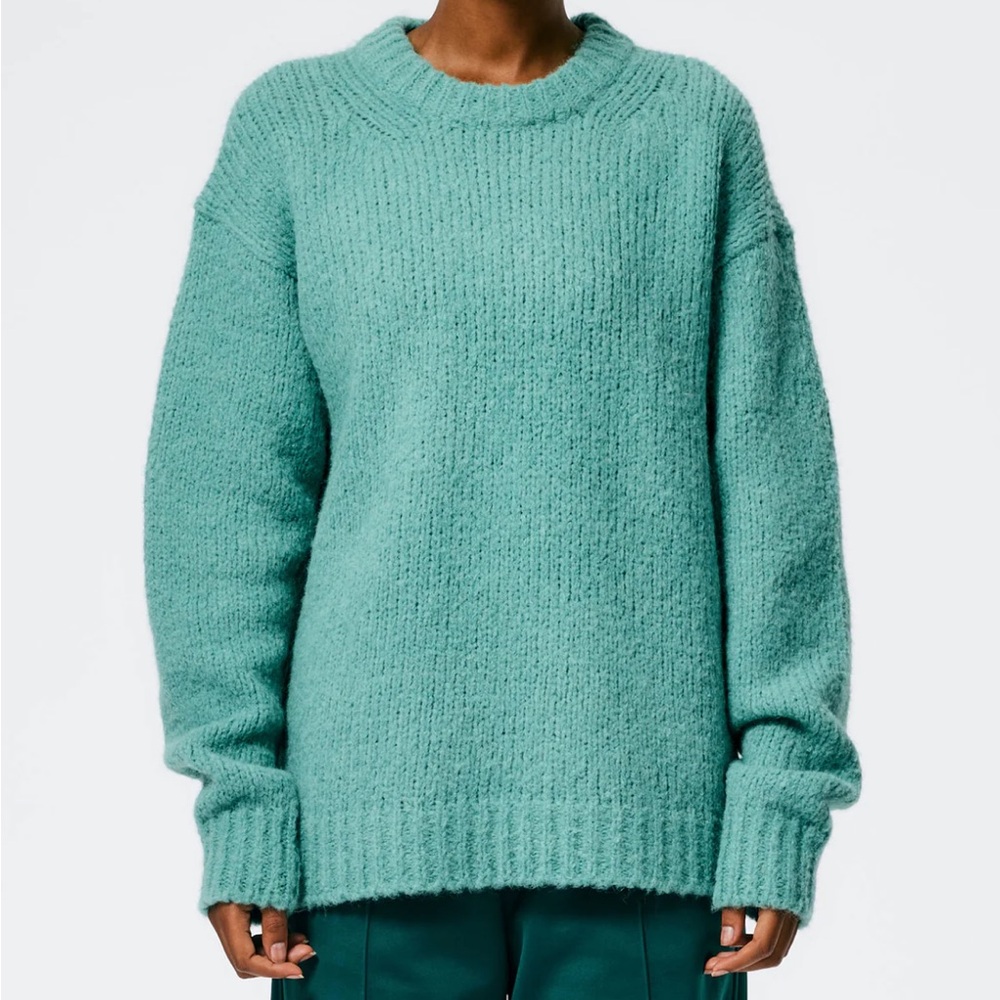 Tibi sz S Airy Alpaca Crewneck Pullover in Fern Green Knit